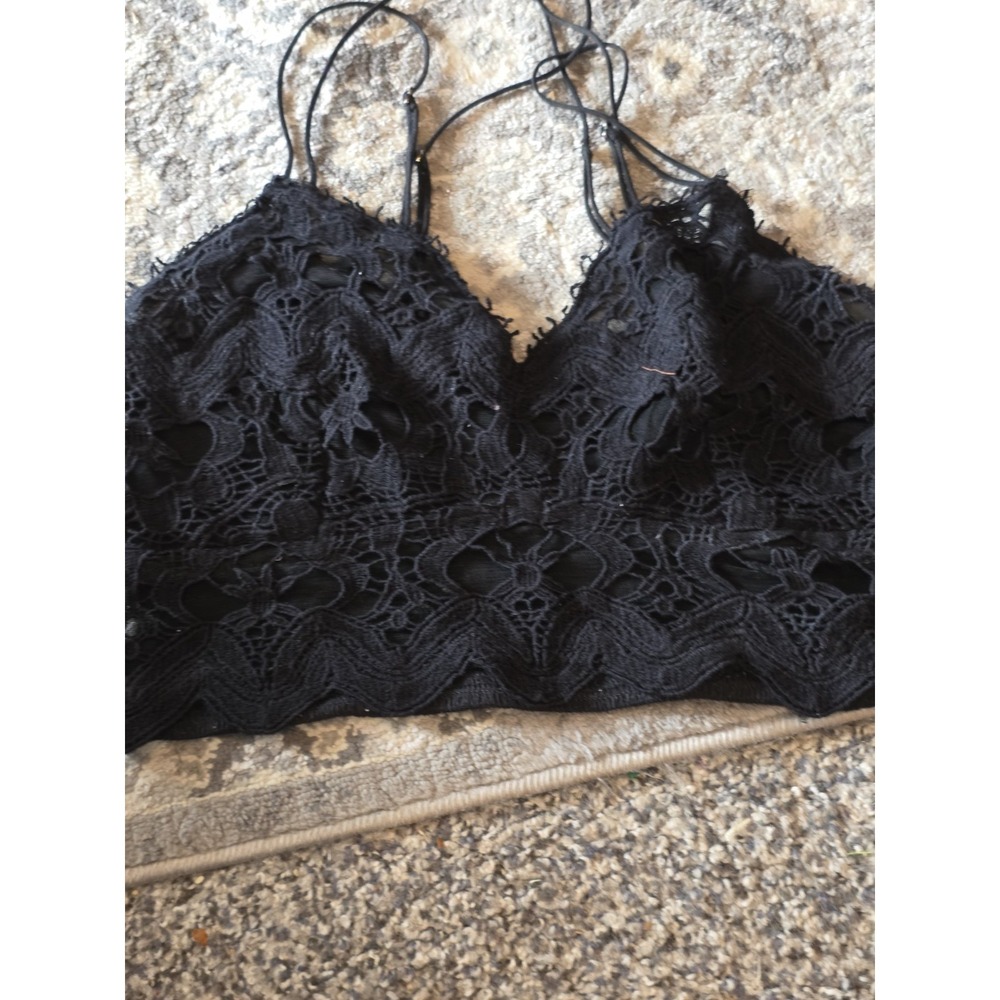 Free People FP One Womens S Boho Adella Crochet Lace Bralette Crop Top D13